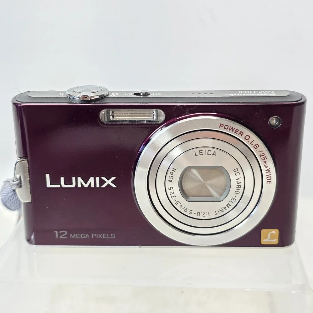 Panasonic Lumix DMC-FX60 12.1MP Digital Camera purple Tested / Working *Read*